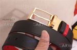 AAA Fake Fendi Bag Bugs Black And Red Leather Belt - Gold Buckle